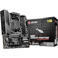 MSI MAG B550M MORTAR Motherboard mATX, AM4, DDR4, Dual M.2, LAN, USB 3.2 Gen2, Front Type-C, Mystic Light RGB, HDMI…