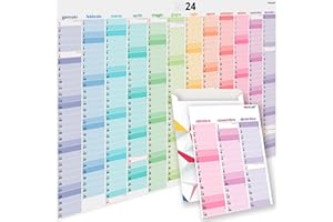 PACKLIST Kalendarz 2024 da Grande Wall in Italiano - Kalendarz da Parete 2024 Annuale DIN A1 84 X 60 cm - Poster da Parete Grande, Planner per L'organizzazione Familiare, gli Studi e il Lavoro