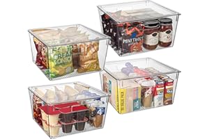 CLEARSPACE Plastic Storage Bins with Lids XL – Perfect Kitchen Organization or Pantry Storage – Fridge Organizer, Pantry Organization and Storage Bins, Cabinet Organizers
