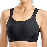 SYROKAN Women's Full Coverage High Impact Lightly Padded Support Wireless Shock Control Sports Bra