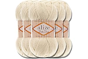 ‎HOBBY YARN Hobby YARN Alize Baby Best Batik 5x 100g Türkische Premium Wolle Babywolle (Crema ligera | 62)