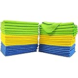 Polyte - panno in microfibra - blu, verde, giallo - 30 x 40 cm - 36 pezzi