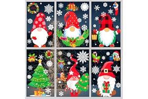 Funnlot Christmas Window Stickers Christmas Window Decorations 8 Sheets Window Stickers Christmas Christmas Window Clings Reusable Xmas Window Decorations Winter Home Office Glass Decorations