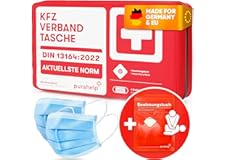 PURAHELP KFZ Verbandstasche nach aktueller Norm 2023 DIN 13164:2022 (StVO konform) - Inkl. Beatmungstuch - Erste Hilfe Set Au