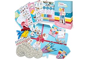 Papierdrachen Bibi & Tina Geburtstagsbox - Komplette Party-Deko und Bastelset für Kindergeburtstag (für 8 Gäste) Set 1