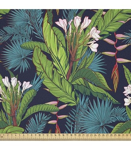 Tissu Gecko ABAKUHAUS Au Mètre - Microfibre Bohème - 1m (148x100 Cm) Bleu Foncé