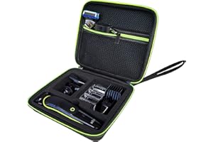 LAVSS Tasche für Braun MGK3021 Braun MGK3221 Braun BT3041 Braun BT3241 Braun MGK7220 Barttrimmer und Haarschneider Hülle Case Etui Tragetasche Taschen,Grüner Zipper