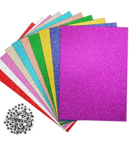10 Blatt A4 Glitzer-Karton In 5 Farben – Premium Bastelpapier Für Scrapbooking & Karten