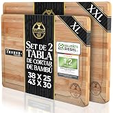 Deer &amp; Oak Bamboo Chopping Board Deer Oak (XL + XXL) | Pre-oiled and sustainable wood &middot; Thickness of 2 cm &middot; for meat, vegetab
