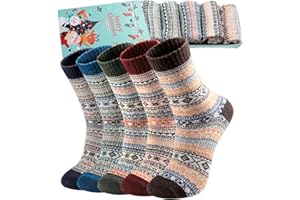 Suphigher Womens Socks - 5 Pairs Ladies Winter Socks,Warm Vintage Socks Gifts for Women