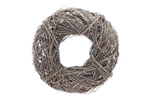 COM-FOUR® Corona de Vid - Corona Decorativa para Puerta Hecha de Ramas - Corona Natural de Bricolaje como decoración de Mesa, decoración de Ventana o Colgador de Puerta (1 Pieza - Ø 28cm Natural)