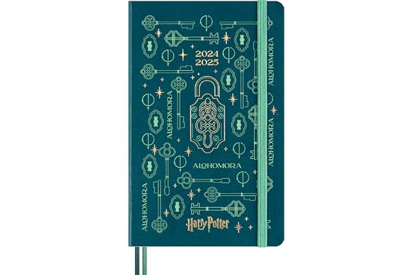 Moleskine Monde des Sorciers de Harry Potter Collection Sortilèges Alhomora Weekly Planner, genda Hebdomadaire 18 Mois Couverture Rigide Phosphorescente, Format Large 13 x 21 cm