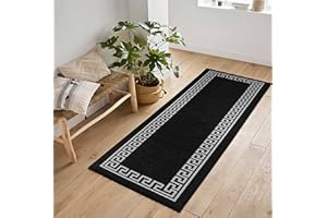 SERDIM RUGS Washable Door Mat Kitchen Mats Non Slip Greek Key Design Hall Runner- Indoor Door Mat - Hallway-Passage Corridor Doormats - Floor Mat