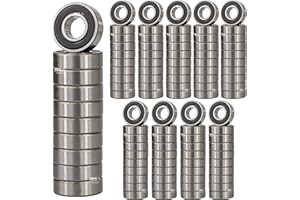 [ JBS basics ] Kugellager 100 Stück [ 608 ► 8 x 22 x 7 mm RS ] Metall Industrie Rillen Radial Lager Achse Welle Maschine 3d Drucker (608 ► 8 x 22 x 7 mm, 2RS, 100)