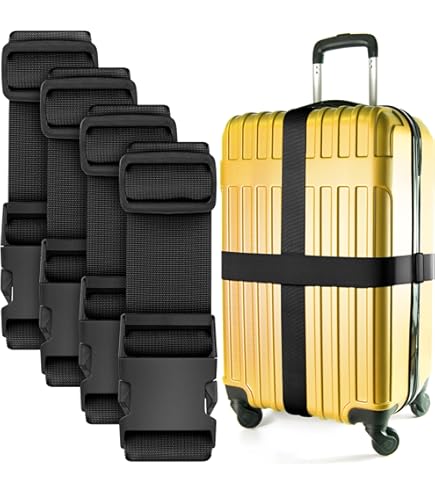Sangles Arrimage Rangement Voyage Lot De 4 Sangles Utilitaires En Nylon Réglables - Longueur 1,8 M - Boucle à Dégagement Rapide - Rouge Accessoire Fixation Polyvalent