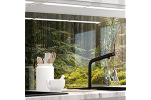 Stickerprofis Küchenrückwand hochglänzend selbstklebend - MOOSGRUND - 1,8mm, Hartkunststoff, alle Untergründe, Spritzschutz, PREMIUM 60 x 280cm