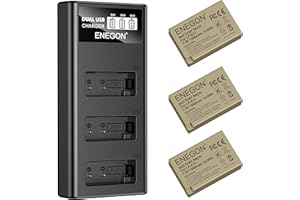 ENEGON 3-Pack LP-E17 1500mAh Batteries + Chargeur LCD à 3 Emplacements, Compatible avec Canon EOS R10, R8, RP, R50, R100, M3, M5, M6, EOS 200D, 250D, 750D, 760D, 800D, 850D, RP