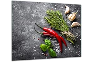 QTA | Placa de cristal para cubrir la cocina de 60 x 52 cm, una sola pieza, para cocina eléctrica, de inducción, protección contra salpicaduras, color negro