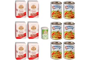 ‎DELICRET THE DELICATE SECRETS OF THE WORLD DELICRET - PIZZA NEAPEL Original Zutaten | 6x1 kg Caputo Pizzeria Pizzamehl | 1x 100g Caputo Trockenhefe | 6x 400g San Marzano Tomaten Dosen | +NEAPOLITANISCHE PIZZA REZEPTE