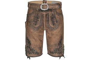 SCHÖNEBERGER TRACHTEN COUTURE Pantalones de Cuero para Hombres Maximilian de la Serie Obra Maestra de Schöneberger Trachten - Pantalones de Cuero de Trachten Incl. Cinturón de Trachten