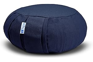 Yogan Yoga Cushion/Meditation Cushion | Natural Buckwheat Hulls Filling | Outer Cover (Could be Removed and Washed) - Made of 100% Organic Cotton