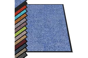 casa pura - Tappetino per Ingresso da interno Rhine tappetino antiscivolo e antipolvere, zerbino d'ingresso per interni, zerbino lavabile e ultra assorbente - Blu Fiordaliso - 120 x 300 cm