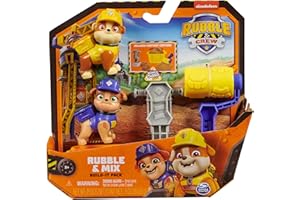 RUBBLE & CREW - PACK FIGURAS RUBBLE Y MIX + ARENA MÁGICA KINETIC SAND + ACCESORIOS CONSTRUCCIÓN - Patrulla Canina Juguetes - Juegos Infantiles - 6066686 - Juguetes Niños 3 años +