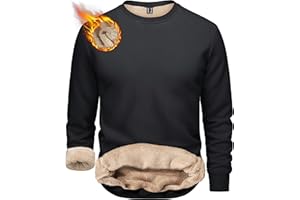TACVASEN Men's Sweatshirts Warm Fleece Jumpers Sherpa Lined Pullover Sweater Classic Cotton Winter Sweatshirt