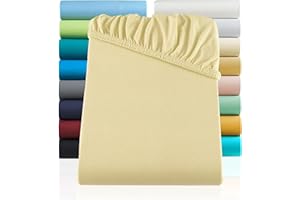‎BASATEX BaSaTex 2er Pack Jersey Kinder Spannbettlaken 60x120-70x140 cm | Spannbetttuch für Babybett Kinderbett | Farbe: Natur