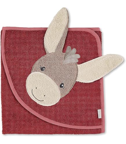 POLYTE Premium hypoallergene microvezel babybadhanddoek met capuchon, 91,4 x 91,4 cm, 2 stuks (wit met geel, roze rand