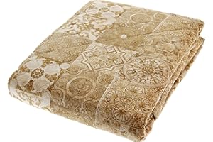 Mariella Bruni Trapuntino Singolo Primaverile Estivo Copriletto Trapuntato Fantasia 170x260cm (Classico Beige)