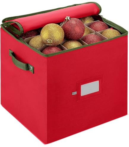 Mrrihand Weihnachtsdekoration-Aufbewahrungsbox, 8 Fächer – Organizer Für 128 Christbaumkugeln, 600D Oxford-Stoff