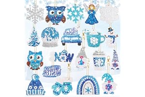HGRGHH 20 Pezzi Ciondoli con Pittura con Diamanti, Kit Gufo Diamond Painting, DIY Pittura Diamante Portachiavi, 5D Natale Diamond Painting Ciondolo, per Bambini, Adulti, Principianti