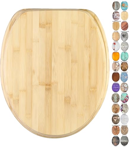 HQQSC Toilet Seat Bambù Coperchio Di Legno Solido Toilette Con - Foto 3