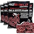 ROSHIELD 1.16kg Wax Block Bait for Rat & Mouse Killer Poison Control - Indoor, Outdoor All-Weather Rodent Bait Station Refill Packs (290g x 4 Packs)