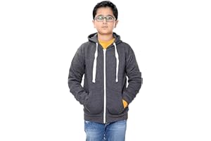 NY Deluxe Edition Unisex Boys Girls Plain Zip Hooded Sweatshirt Top Back to School UK Size 7-13 Years