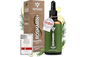 ‎HELDENGRÜN Heldengrün® BIO Rosmarin+ Haaröl [HOCHDOSIERT] Dermatologisch getestet - Natürlicher Haar-Booster mit Jojoba & Rosmarin - Rosmarinöl Haare - Ätherische Ölmischung
