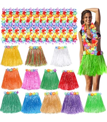 Vif Jupe Hawaïenne Herbe Pour Adultes - Tropical Luau Fête Déguisement