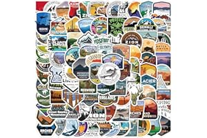 TACOMEXI Naklejki na butelki z wodą, laptop, gitarę, deskorolkę, samochód, rower, motocykl, walizkę, bagaż, dla dorosłych, nastolatków, zabytki, 100 sztuk