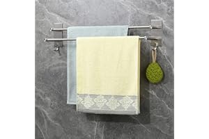 ‎VISTA Vista Handtuchhalter ohne Bohren mit Zwei 60cm Handtuchhalter Selbstklebend Handtuchstange zur Wandmontage SUS304 Edelstahl Gebürstetes Silber für Badezimmer, Schlafzimmer, Küche