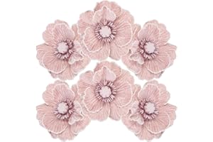 ‎SEA TEAM Sea Team 12er-Pack künstliche Weihnachtsblumen-Ornamente, beflockte Stoffmagnolien mit Glitter, Florale Dekorationen für Weihnachtsbaum, Kranz, Girlande, 6,3 Zoll.Rosa