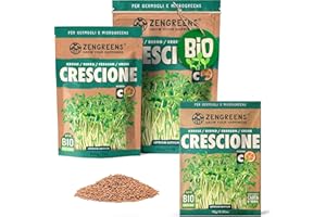 ZenGreens® - Semi di crescione biologico - Scegli tra 10g, 200g e 500g - Germogli di crescione - Germinazione superiore al 97% - Microgreens