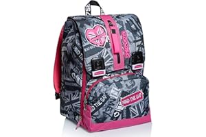 Seven Backpack, KEEP FLAG for Teen, Girls&Boys, Large Capacity, For School, Sport & Free Time, Italian Design, pink
