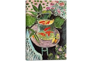 Wieco Art Leinwanddrucke Goldfisch von Henri Matisse Colorism Ästhetische abstrakte Leinwand Wandkunst für Wanddekoration und Home Office Dekorationen