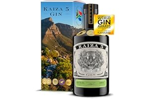 ‎KAIZA KAIZA 5 GIN - 0,5 l - 43% | Der ausgezeichnete Gin aus Südafrika/Kapstadt | Frisch, weich, exotisch mit schwarzer Johannisbeere und Grapefruit | Tafelberg