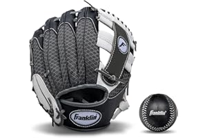 Franklin Sports Teeball Recreational Series Fielding Glove with Baseball, 9.5-Inch