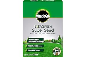 Miracle-Gro 119457 EverGreen Super Seed lawn Seed 1 kg - 33 m2, 3 in 1 Lawn Seed, Feed & Soil Enricher
