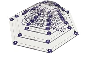 The Quilted Bear Set di 8 modelli esagonali per trapuntatura, antiscivolo, in acrilico trasparente, per patchwork, sartoria e cucito (1,9 cm - 7,6 cm)