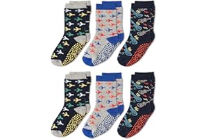 alber's ABS - 6 Paia - Calzino Antiscivolo Bambino, Spugna di Cotone Elasticizzato | Fantasia Maschio & Femmina | 4 Taglie: 24-27/28-31/32-35/36-39 /