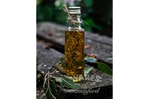 WARES OF KNUTSFORD 54 X Botellas de vidrio en miniatura (40ml) con tapas de aluminio dorado. Botellas de aceite en miniatura (Dorica). Aceites, aderezos, vinagres, lociones, pociones y recuerdos de boda.